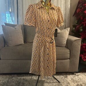 Patterned Yellow Shirt Dress